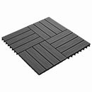 vidaXL Faszegély járólap 3D Design 11 pcs Fekete 30 x 30 cm WPC