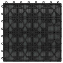 vidaXL Faszegély járólap 3D Design 11 pcs Fekete 30 x 30 cm WPC