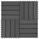 vidaXL Faszegély járólap 3D Design 11 pcs Fekete 30 x 30 cm WPC