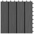 vidaXL Faszegély járólap 3D Design 11 pcs Fekete 30 x 30 cm WPC