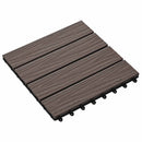 vidaXL Faszegély járólap 3D Design 11 pcs Sötét Barna 30 x 30 cm WPC