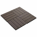 vidaXL Faszegély járólap 3D Design 11 pcs Sötét Barna 30 x 30 cm WPC