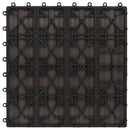 vidaXL Faszegély járólap 3D Design 11 pcs Sötét Barna 30 x 30 cm WPC