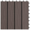 vidaXL Faszegély járólap 3D Design 11 pcs Sötét Barna 30 x 30 cm WPC