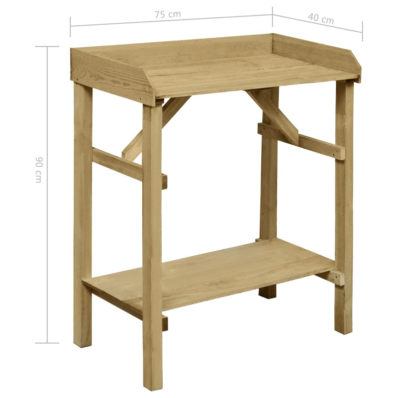 vidaXL impregnált fenyőfa kerti virágtartó asztal 75 x 40 x 90 cm