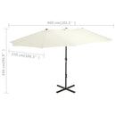 vidaXL homokszínű kültéri napernyő alumíniumrúddal 460 x 270 cm
