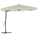 vidaXL homokszínű kültéri napernyő acélrúddal 250 x 250 cm