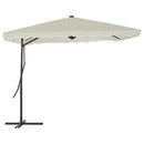 vidaXL homokszínű kültéri napernyő acélrúddal 250 x 250 cm