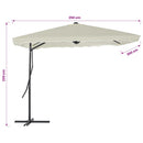 vidaXL homokszínű kültéri napernyő acélrúddal 250 x 250 cm