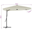 vidaXL homokszínű kültéri napernyő acélrúddal 250 x 250 cm