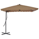 vidaXL tópszínű kültéri napernyő acélrúddal 250 x 250 cm