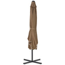 vidaXL tópszínű kültéri napernyő acélrúddal 250 x 250 cm