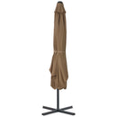 vidaXL tópszínű kültéri napernyő acélrúddal 250 x 250 cm
