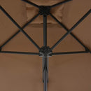 vidaXL tópszínű kültéri napernyő acélrúddal 250 x 250 cm