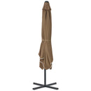 vidaXL tópszínű kültéri napernyő acélrúddal 250 x 250 cm