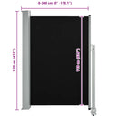 vidaXL fekete behúzható oldalsó terasz napellenző 120 x 300 cm