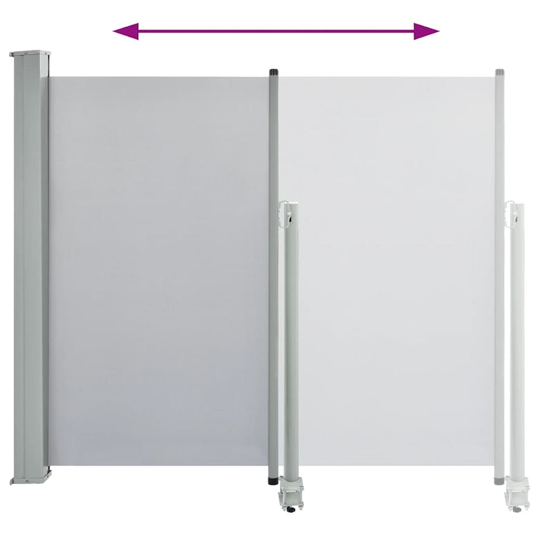 vidaXL szürke behúzható oldalsó terasz napellenző 120 x 300 cm