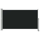 vidaXL fekete behúzható oldalsó terasz napellenző 140 x 300 cm