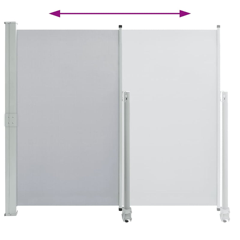 vidaXL szürke behúzható oldalsó terasz napellenző 140 x 300 cm