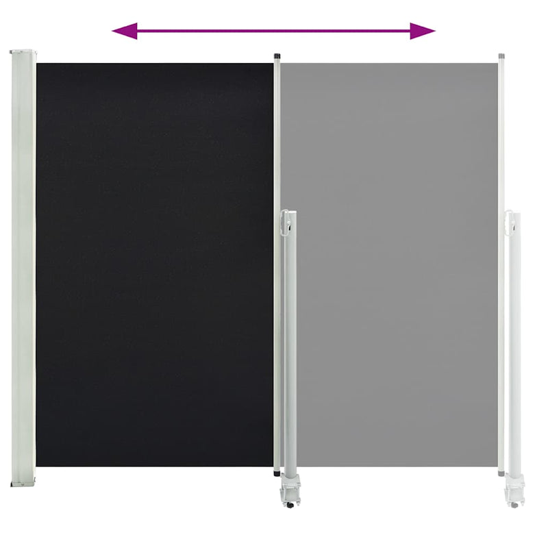 vidaXL fekete behúzható oldalsó terasz napellenző 160 x 300 cm