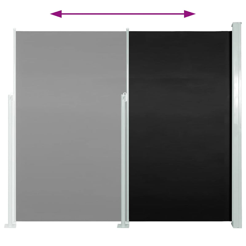 vidaXL fekete behúzható oldalsó napellenző 140 x 300 cm