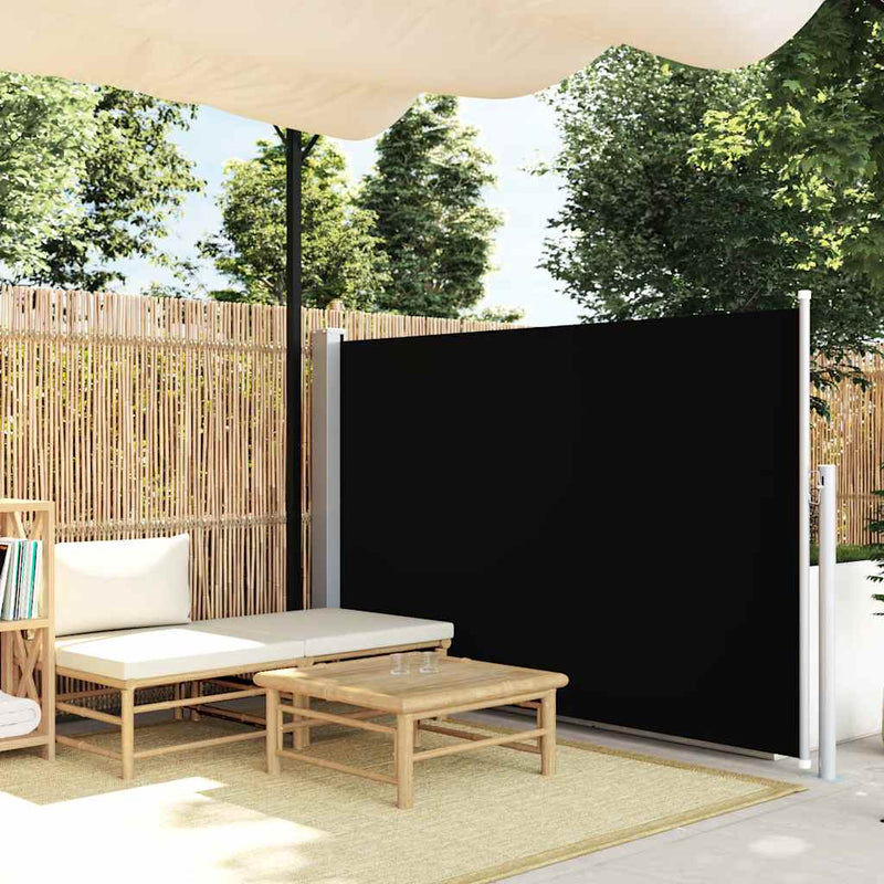 vidaXL fekete behúzható oldalsó napellenző 140 x 300 cm