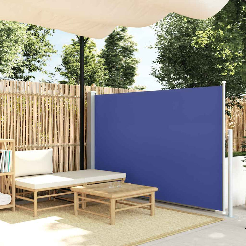 vidaXL kék behúzható oldalsó napellenző 140 x 300 cm