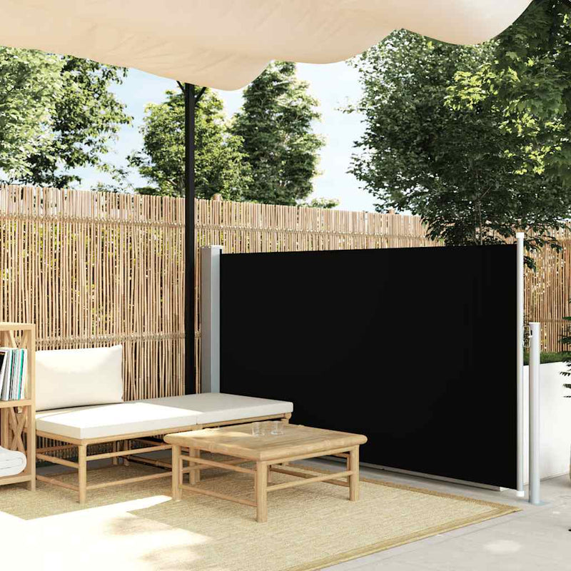 vidaXL fekete behúzható oldalsó napellenző 120 x 300 cm