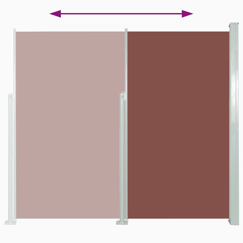 vidaXL barna behúzható oldalsó napellenző 120 x 300 cm