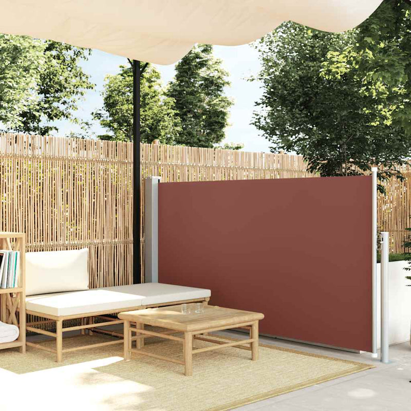vidaXL barna behúzható oldalsó napellenző 120 x 300 cm