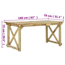 vidaXL fa kerti asztal 160 x 79 x 75 cm