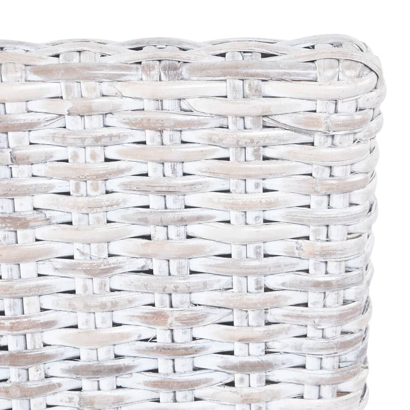 vidaXL 4 db fehér  Kubu rattan és mangófa étkezőszék