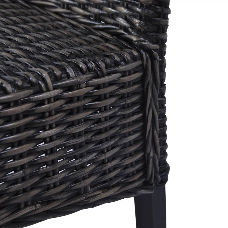 vidaXL 4 db fekete Kubu rattan és mangófa étkezőszék
