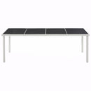 vidaXL fekete acél kerti asztal 220 x 90 x 74,5 cm