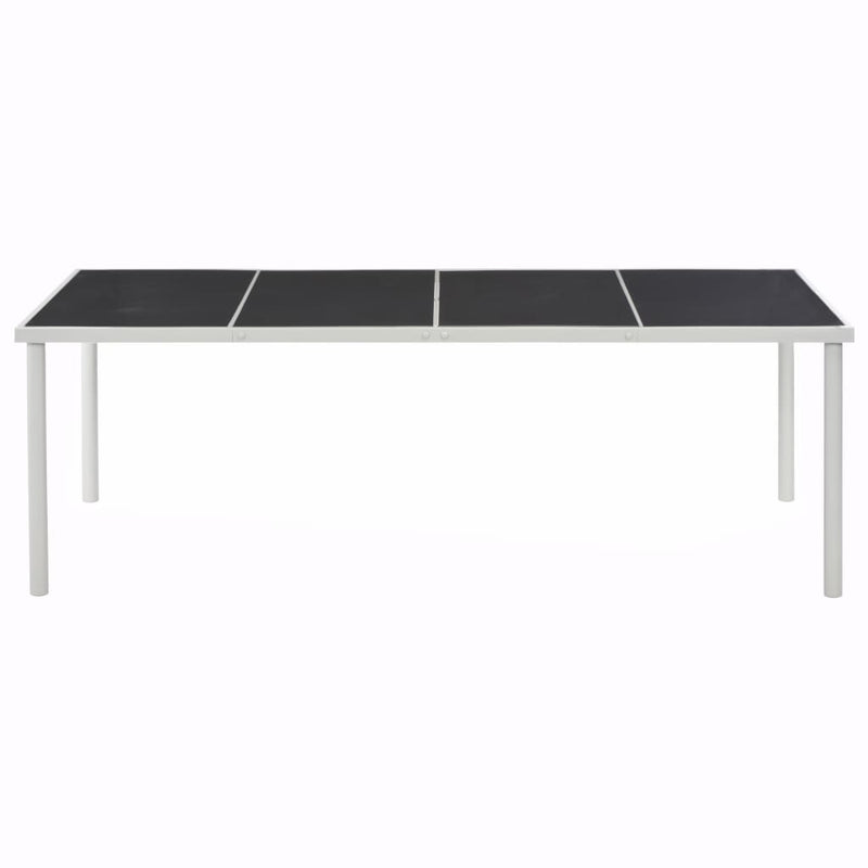 vidaXL fekete acél kerti asztal 220 x 90 x 74,5 cm