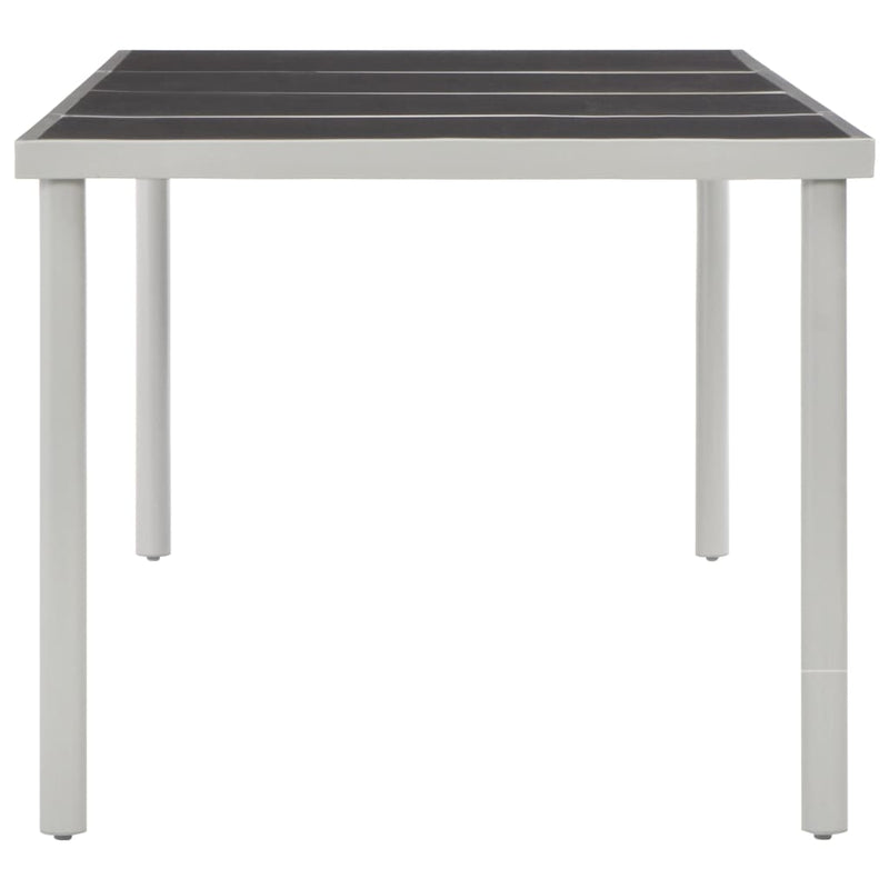 vidaXL fekete acél kerti asztal 220 x 90 x 74,5 cm