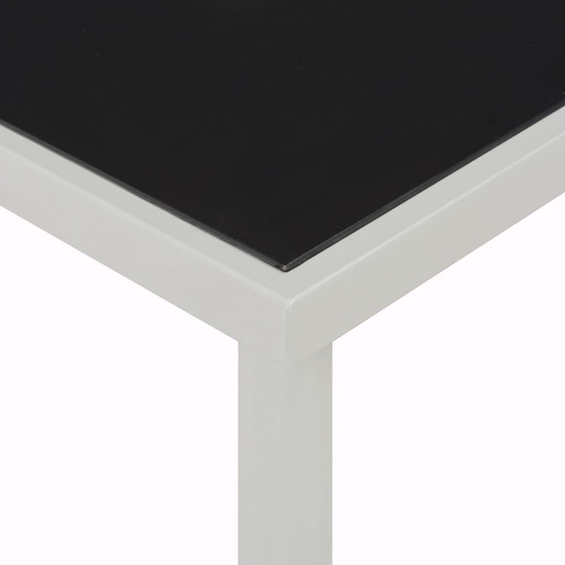 vidaXL fekete acél kerti asztal 220 x 90 x 74,5 cm
