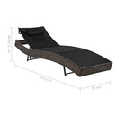 vidaXL barna polyrattan napozóágy párnával