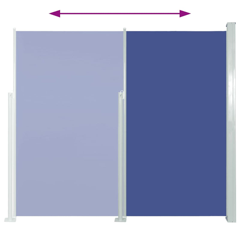 vidaXL kék behúzható oldalsó napellenző 160 x 500 cm