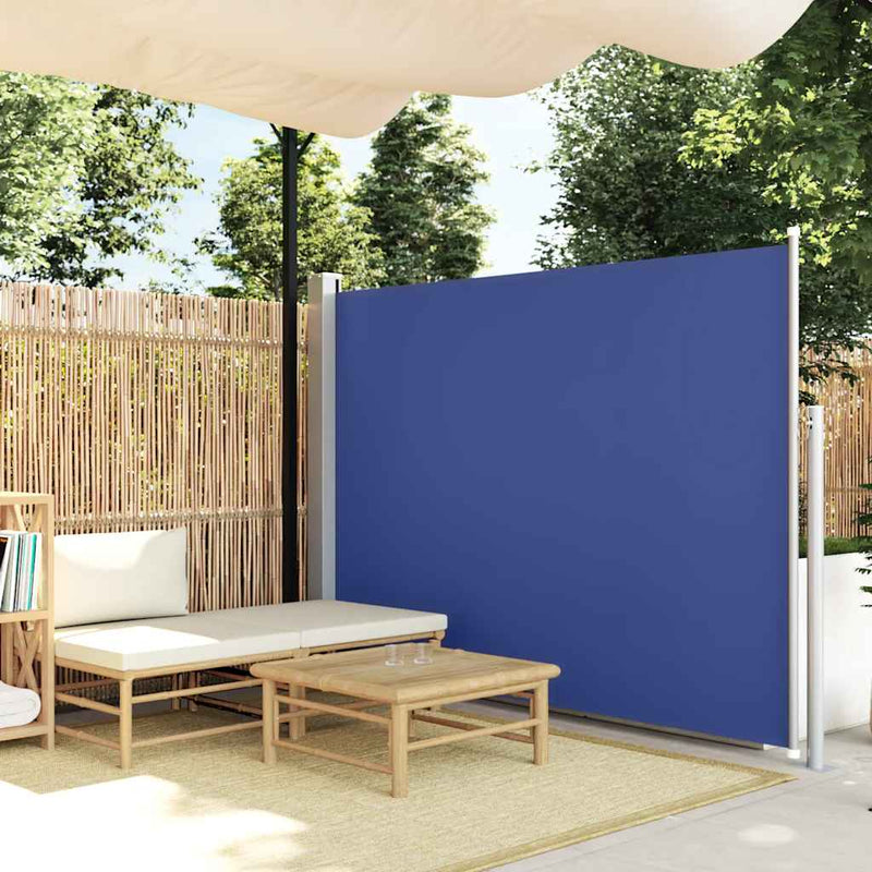 vidaXL kék behúzható oldalsó napellenző 160 x 500 cm
