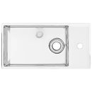 vidaXL ezüstszínű kerámia mosdókagyló túlfolyóval 49 x 25 x 15 cm