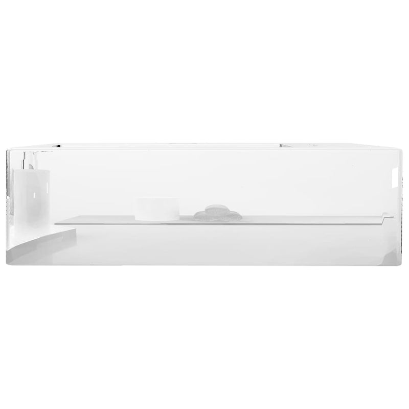 vidaXL ezüstszínű kerámia mosdókagyló túlfolyóval 49 x 25 x 15 cm