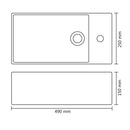 vidaXL ezüstszínű kerámia mosdókagyló túlfolyóval 49 x 25 x 15 cm