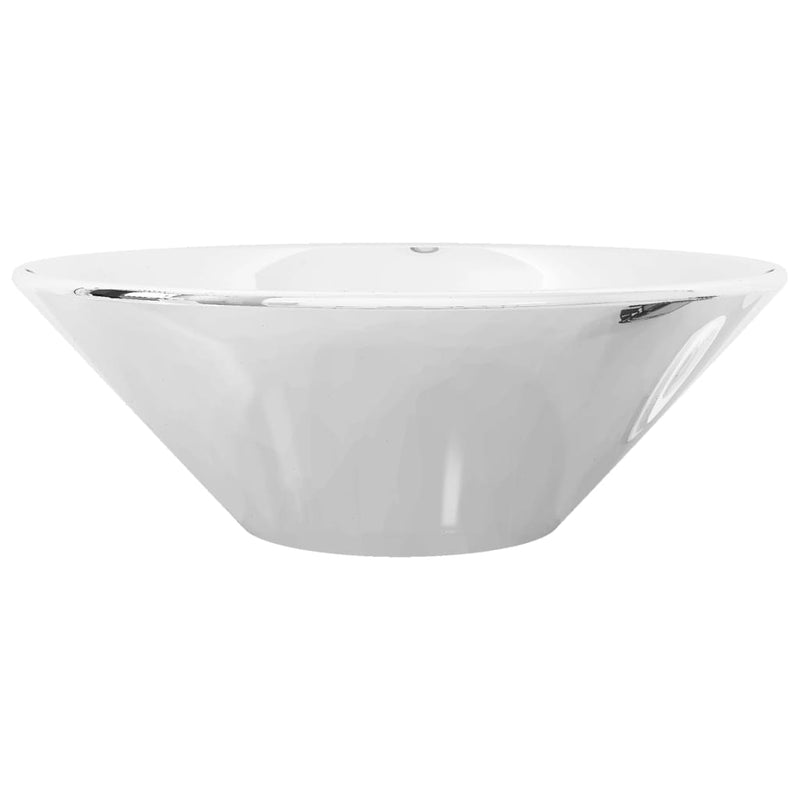 vidaXL ezüstszínű kerámia mosdókagyló 42 x 14 cm