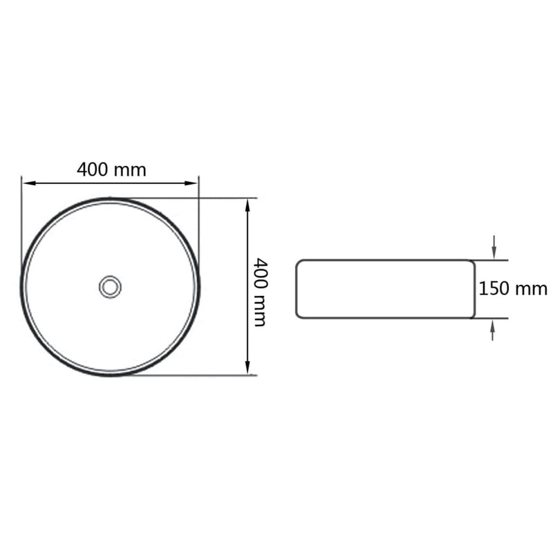 vidaXL ezüstszínű kerámia mosdókagyló 40 x 15 cm