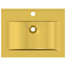 vidaXL aranyszínű kerámia mosdókagyló túlfolyóval 60 x 46 x 16 cm