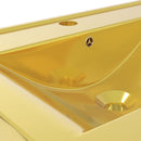 vidaXL aranyszínű kerámia mosdókagyló túlfolyóval 60 x 46 x 16 cm