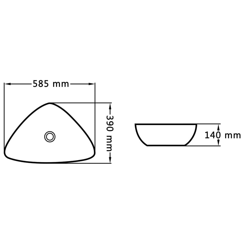 vidaXL fekete kerámia mosdókagyló 58,5 x 39 x 14 cm