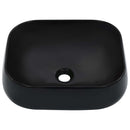 vidaXL fekete kerámia mosdókagyló 44,5 x 39,5 x 14,5 cm