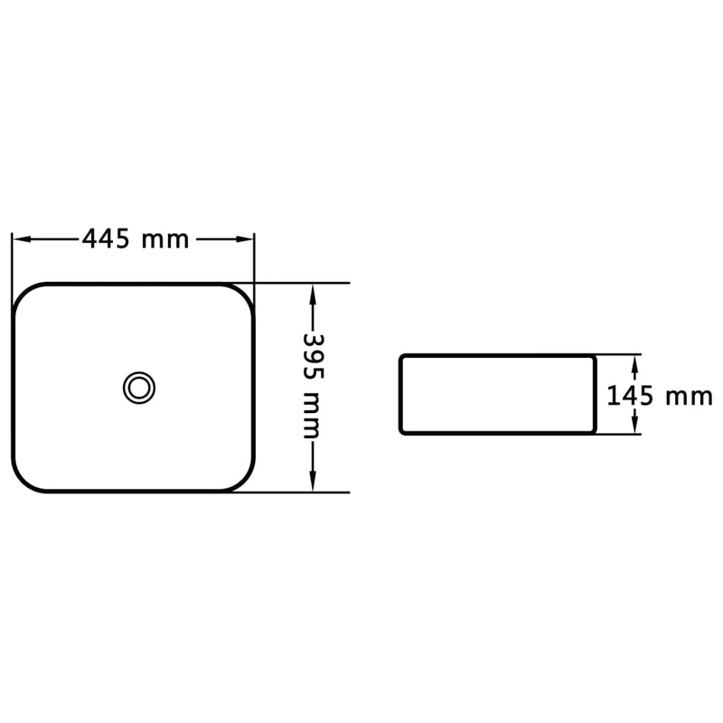 vidaXL fekete kerámia mosdókagyló 44,5 x 39,5 x 14,5 cm